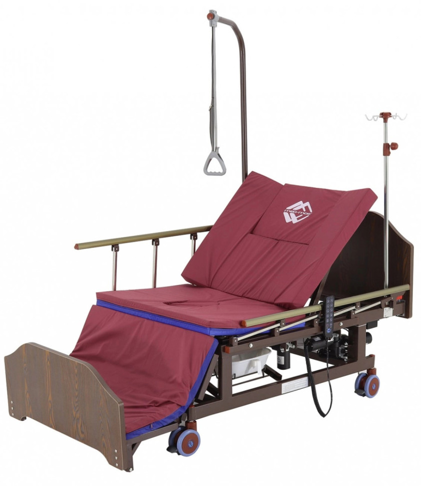 Кровать для лежачих больных электрическая DB-11А ЛДСП Венге с боковым переворачиванием, т/у с матрасом