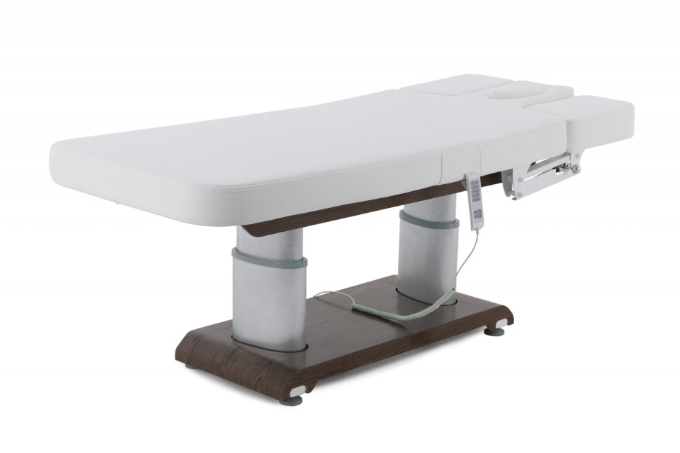 Массажный стол электрический MED-MOS ММКМ-2 (КО-159.1Д) белый/венге, с подогревом ложа