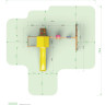 Детская площадка КД-1-1 с желтой горкой и крышей, 1 качели лодочка + 1 качели кубельковые