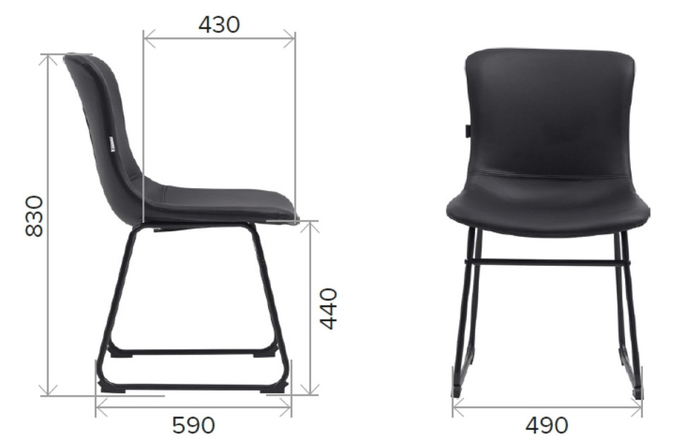 Кресло для посетителей Everprof Expo CF Экокожа Черный