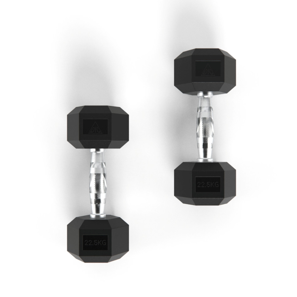 Гантели DFC гексаг. обрезиненная пара DB001-22,5 кг