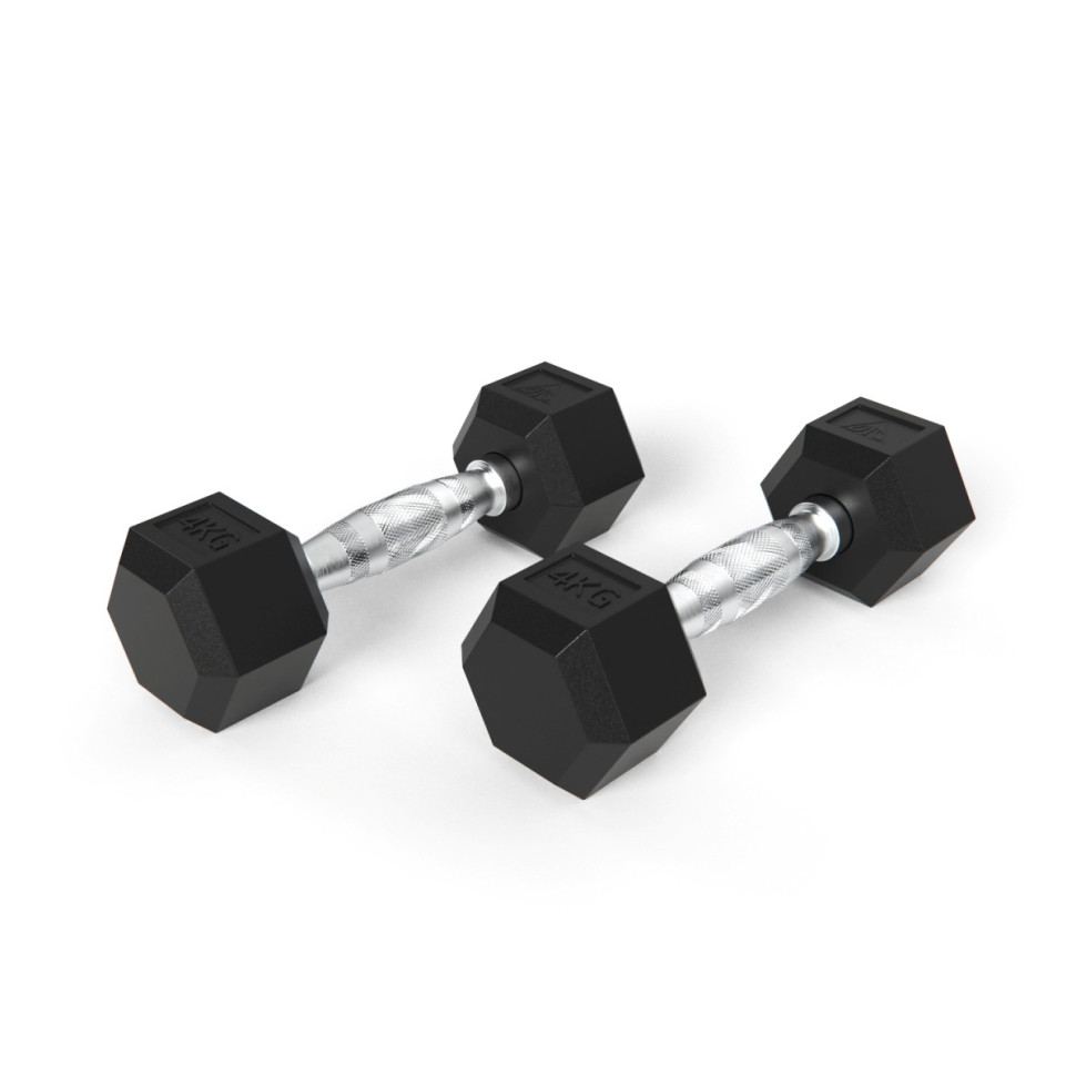 Гантели DFC гексаг. обрезиненная пара DB001-4 кг