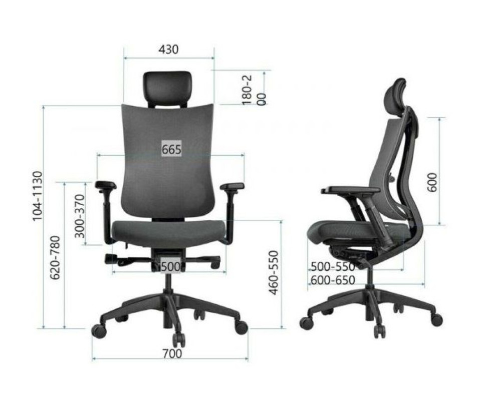 Функциональное кресло Schairs Tone-M01W, Цвет: серый