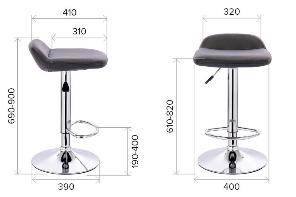 Стул барный Everprof Form Экокожа Белый