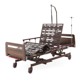 Кровать механическая MED-MOS Е-31 (ЛДСП коричневый) с матрасом