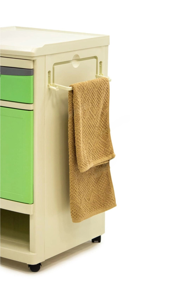 Тумба прикроватная МЕТ BLZ 026 пластиковая с выдвижным столиком, на колесах, цвет зеленый