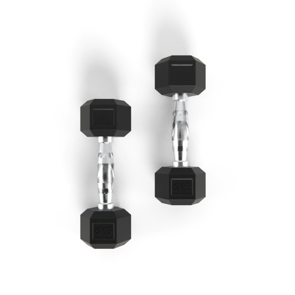 Гантели DFC гексаг. обрезиненная пара DB001-6 кг