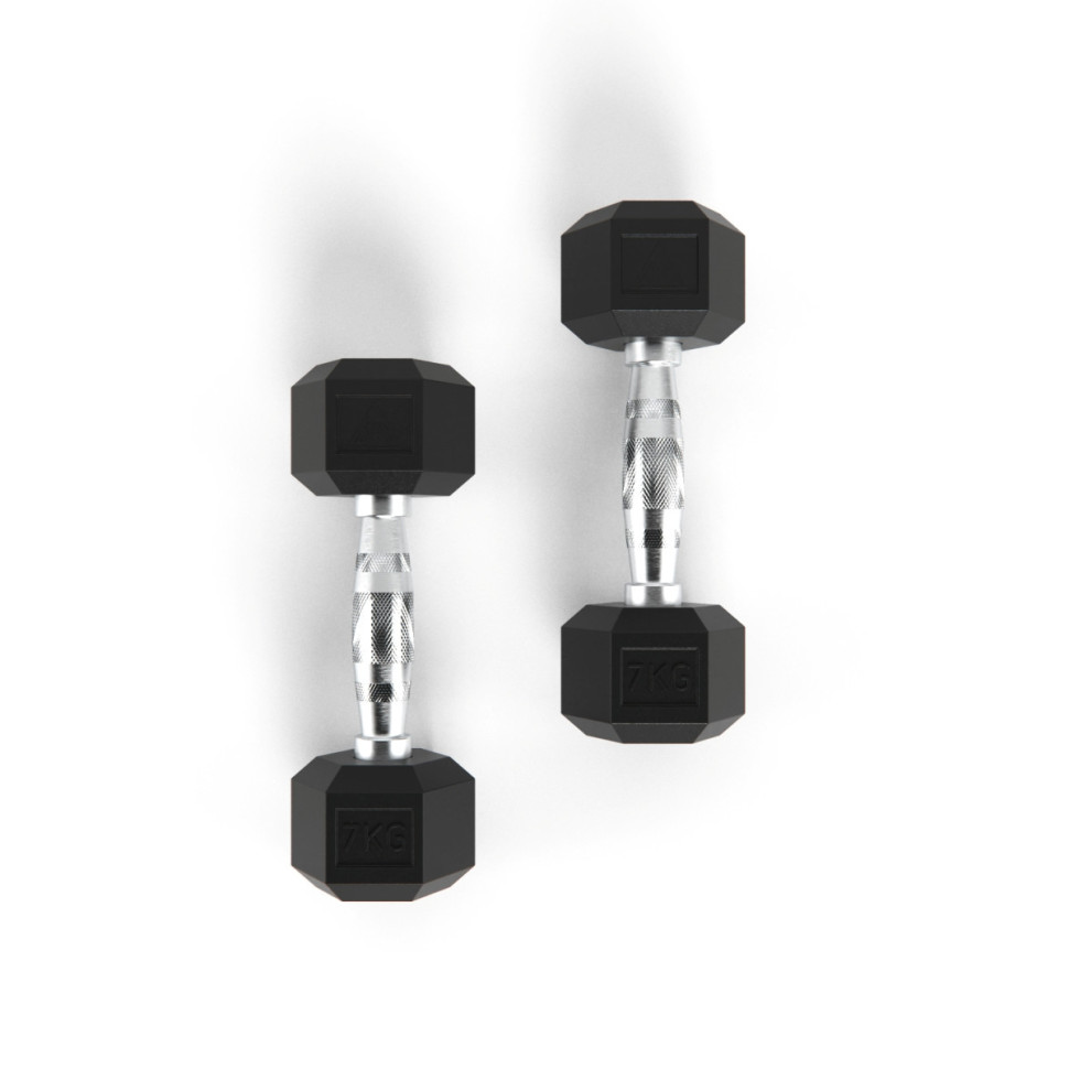 Гантели DFC гексаг. обрезиненная пара DB001-7 кг