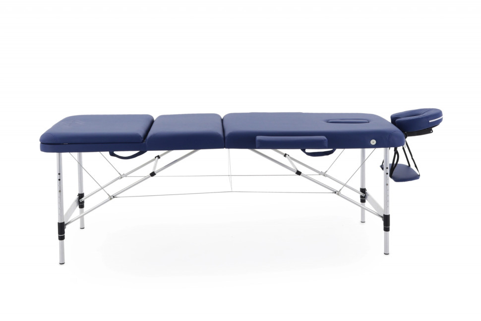 Стол массажный складной (переносной) алюминиевый JFAL01A 3-секционный синий