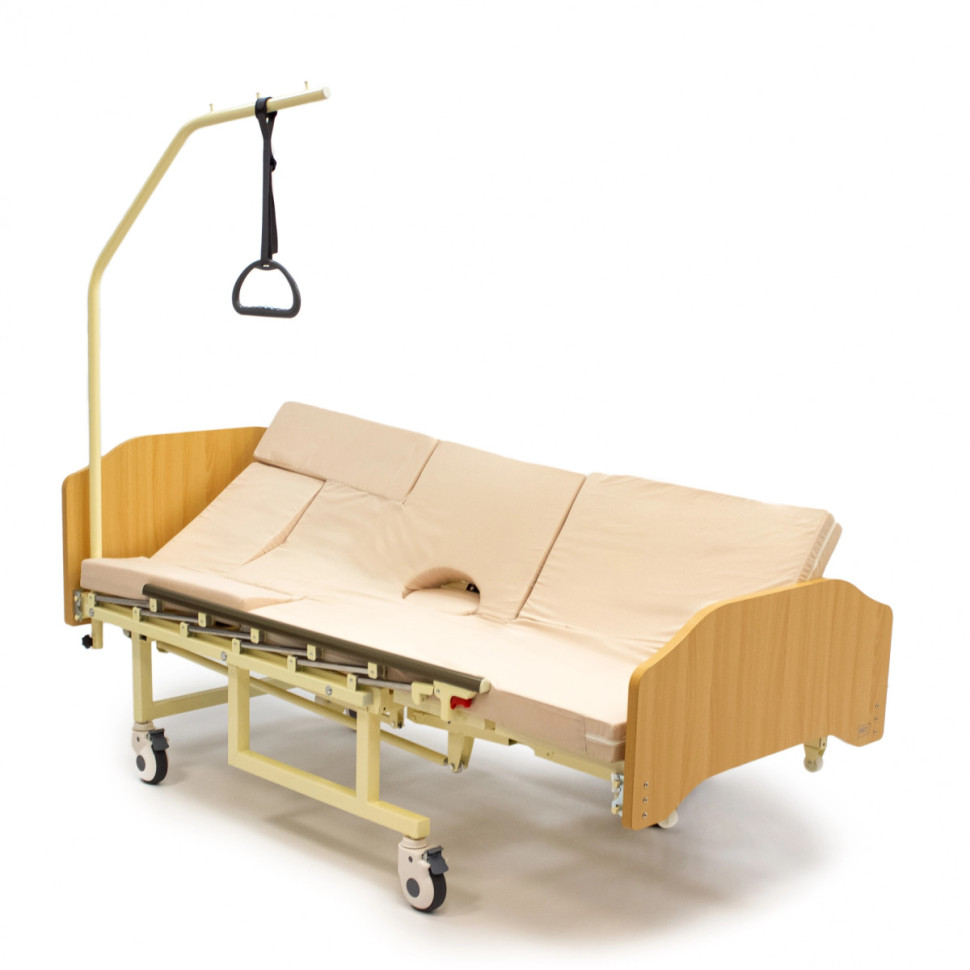 Кровать механич. МЕТ REMEKS (16742) с переворотом, туалет слева, с матрасом (Цвет бук)