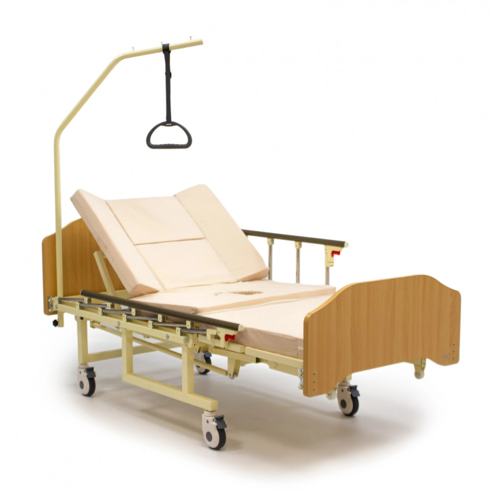 Кровать механич. МЕТ REMEKS (16742) с переворотом, туалет слева, с матрасом (Цвет бук)