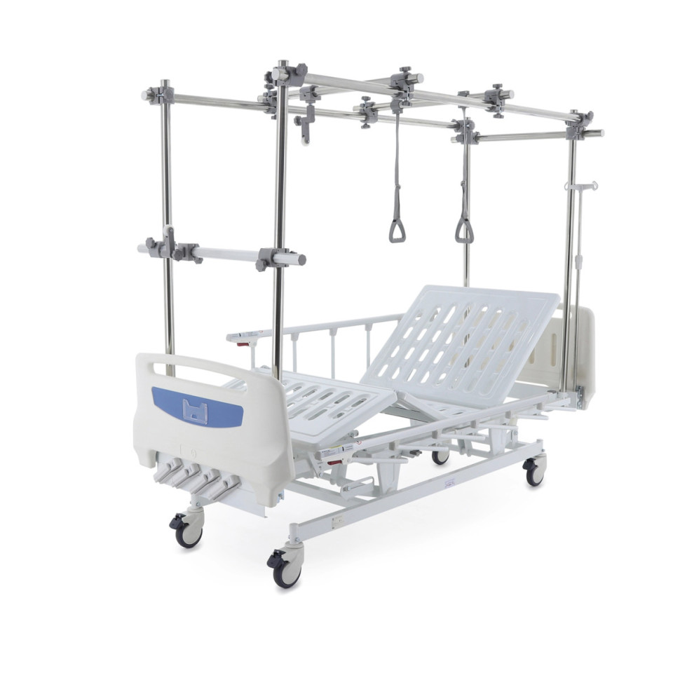 Кровать механическая MED-MOS Е-1 (ABS, 4 секции, матрас, рег.высоты, Т/АТ, тракц.рама)