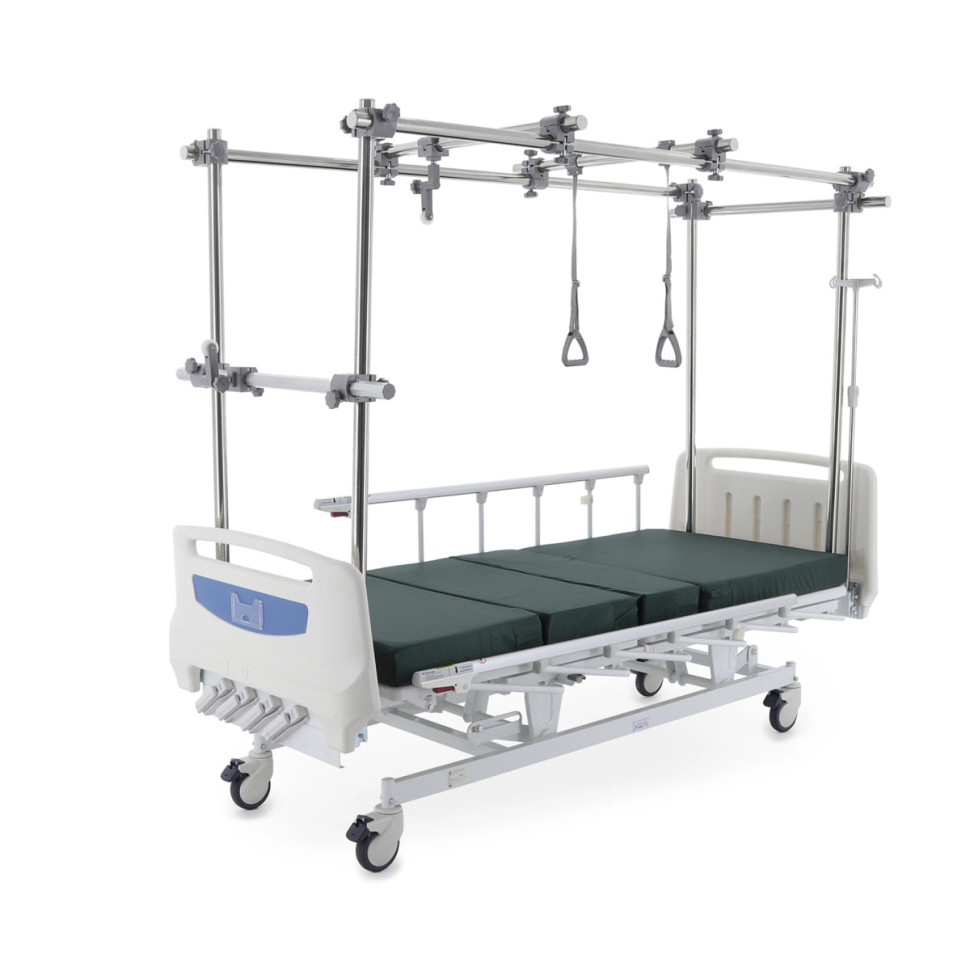 Кровать механическая MED-MOS Е-1 (ABS, 4 секции, матрас, рег.высоты, Т/АТ, тракц.рама)