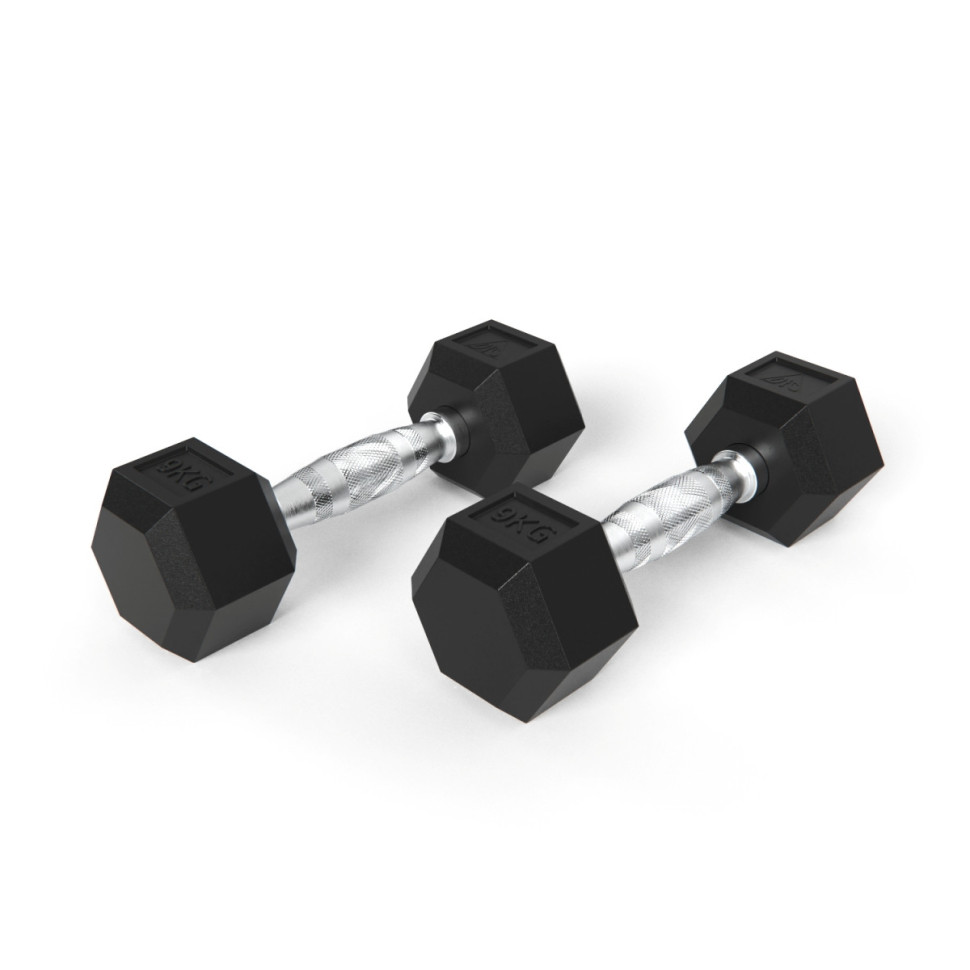 Гантели DFC гексаг. обрезиненная пара DB001-9 кг