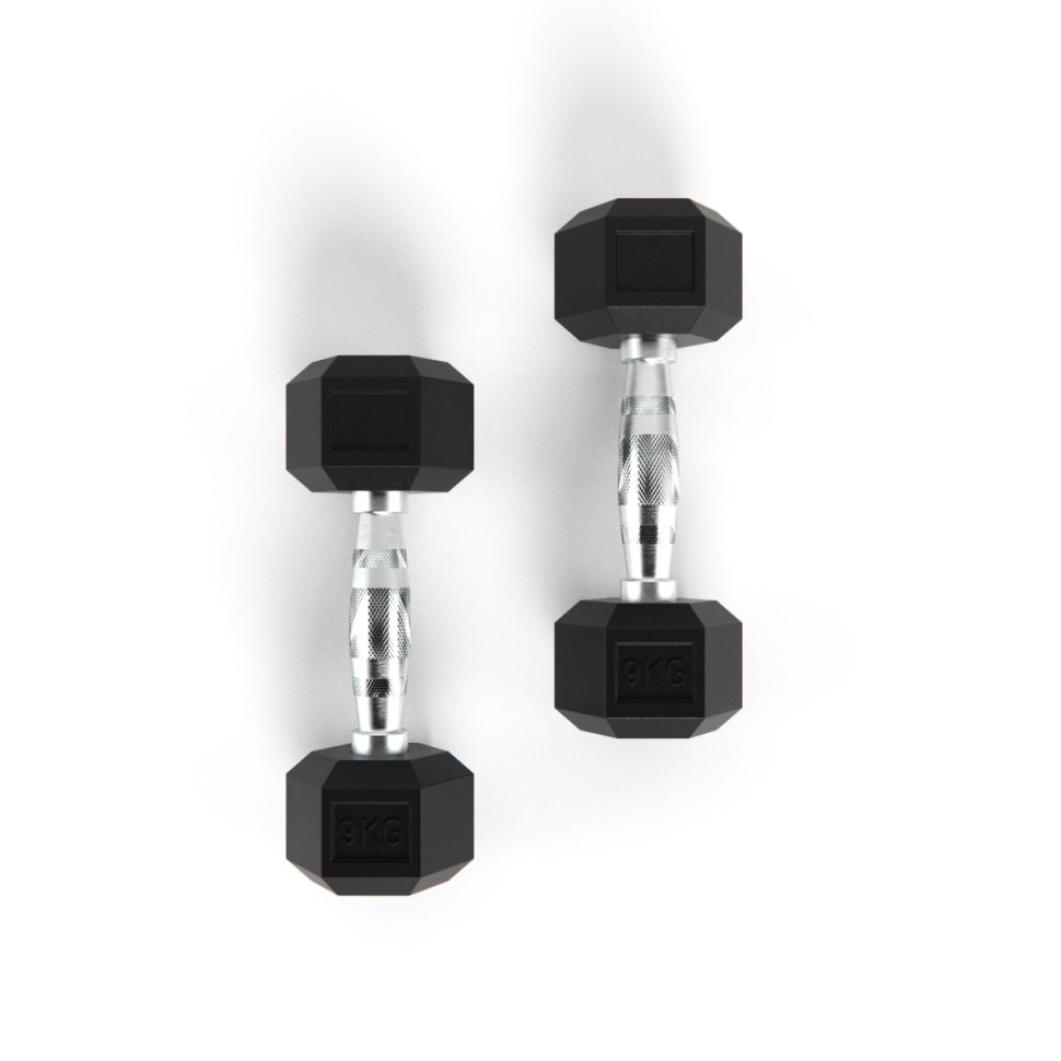 Гантели DFC гексаг. обрезиненная пара DB001-9 кг