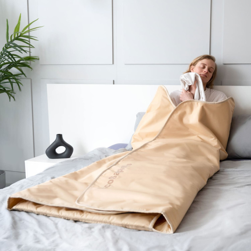 Термоодеяло для обертывания и инфракрасной сауны EcoSapiens Infrasauna 220х180 см бежевое S283_bg