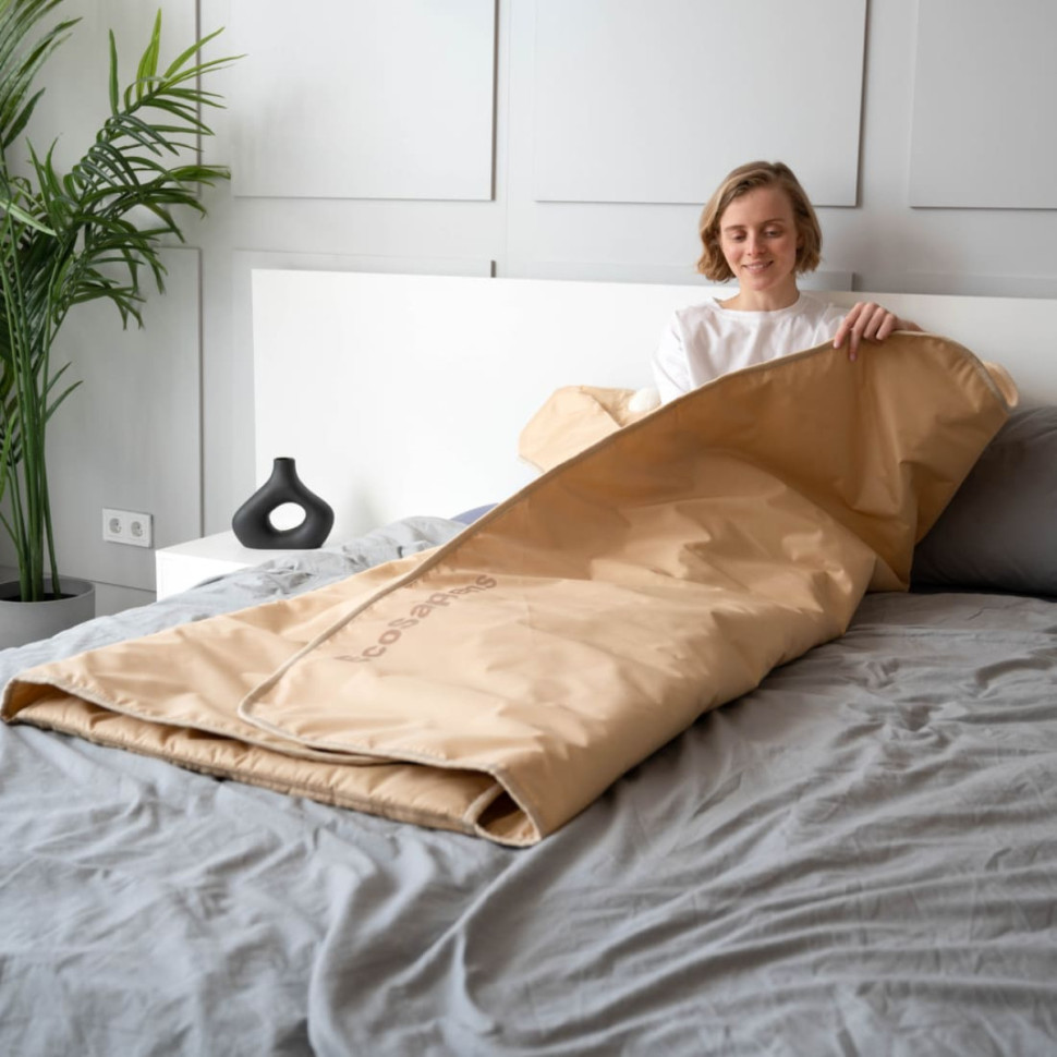 Термоодеяло для обертывания и инфракрасной сауны EcoSapiens Infrasauna 220х180 см бежевое S283_bg