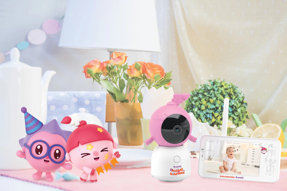 Видеоняня Ramili Baby RV100X2NUSHA Нюша, Малышарики, с креплениями