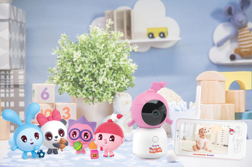 Видеоняня Ramili Baby RV100X2NUSHA Нюша, Малышарики, с креплениями