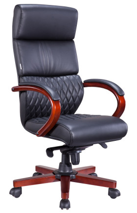 Кресло Everprof President Wood Экокожа Черный