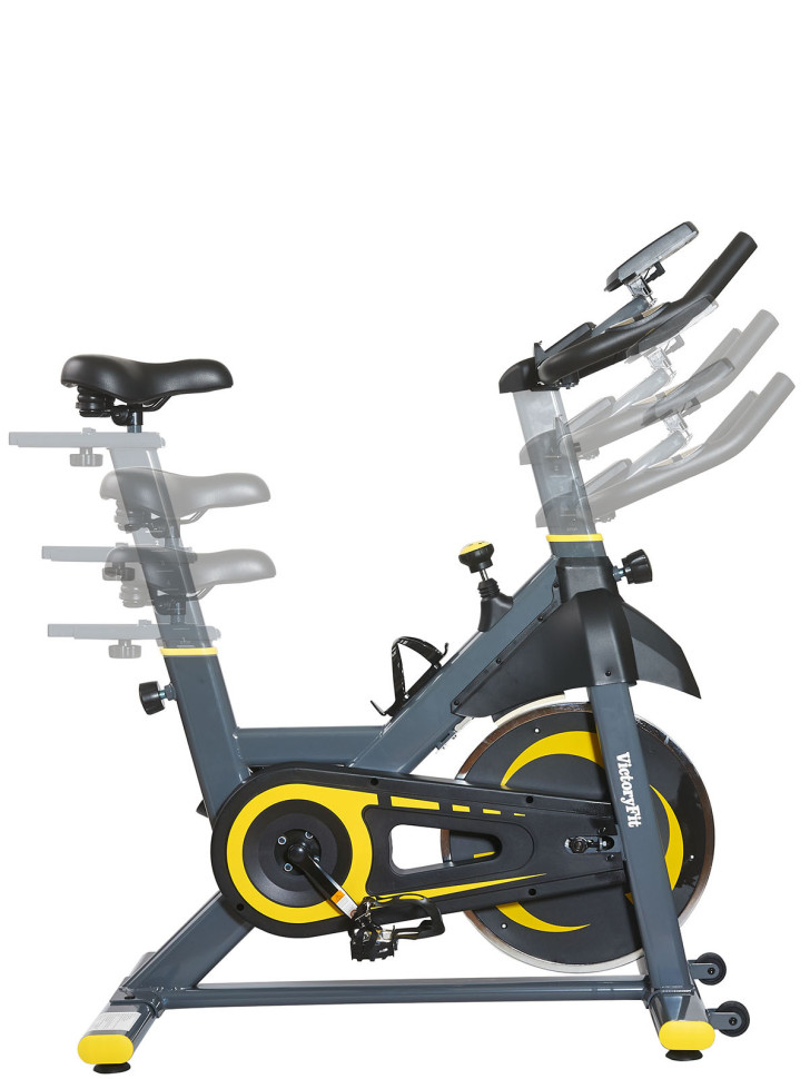 Спинбайк VictoryFit VF-S200 серый / желтый