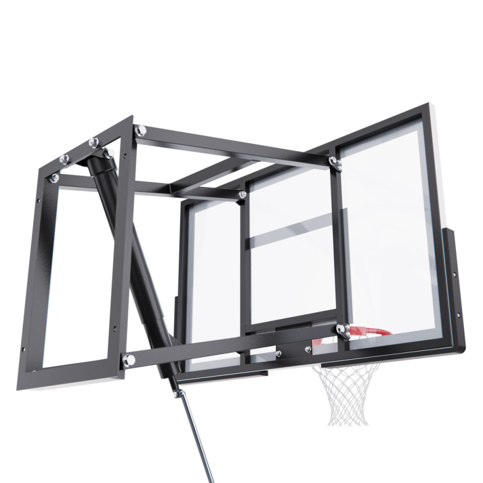 Баскетбольный щит DFC со съёмным регулятором высоты, стекло 6 мм, 110 х 70 см