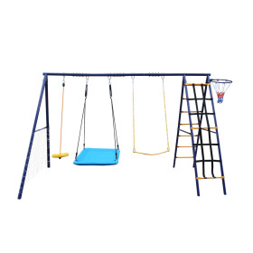 Комплекс уличный игровой с воротами UNIX Fit 7 в 1 Blue
