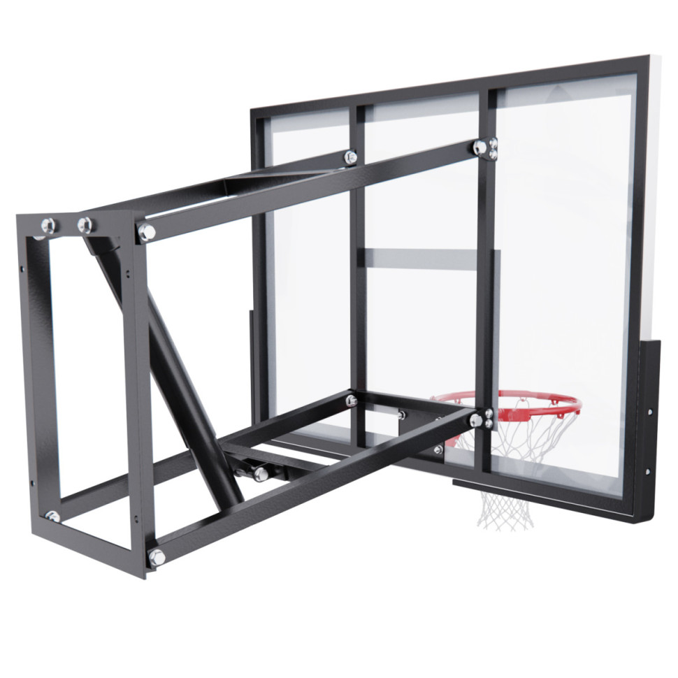 Баскетбольный щит DFC со съёмным регулятором высоты, стекло 6 мм, 120 х 80 см