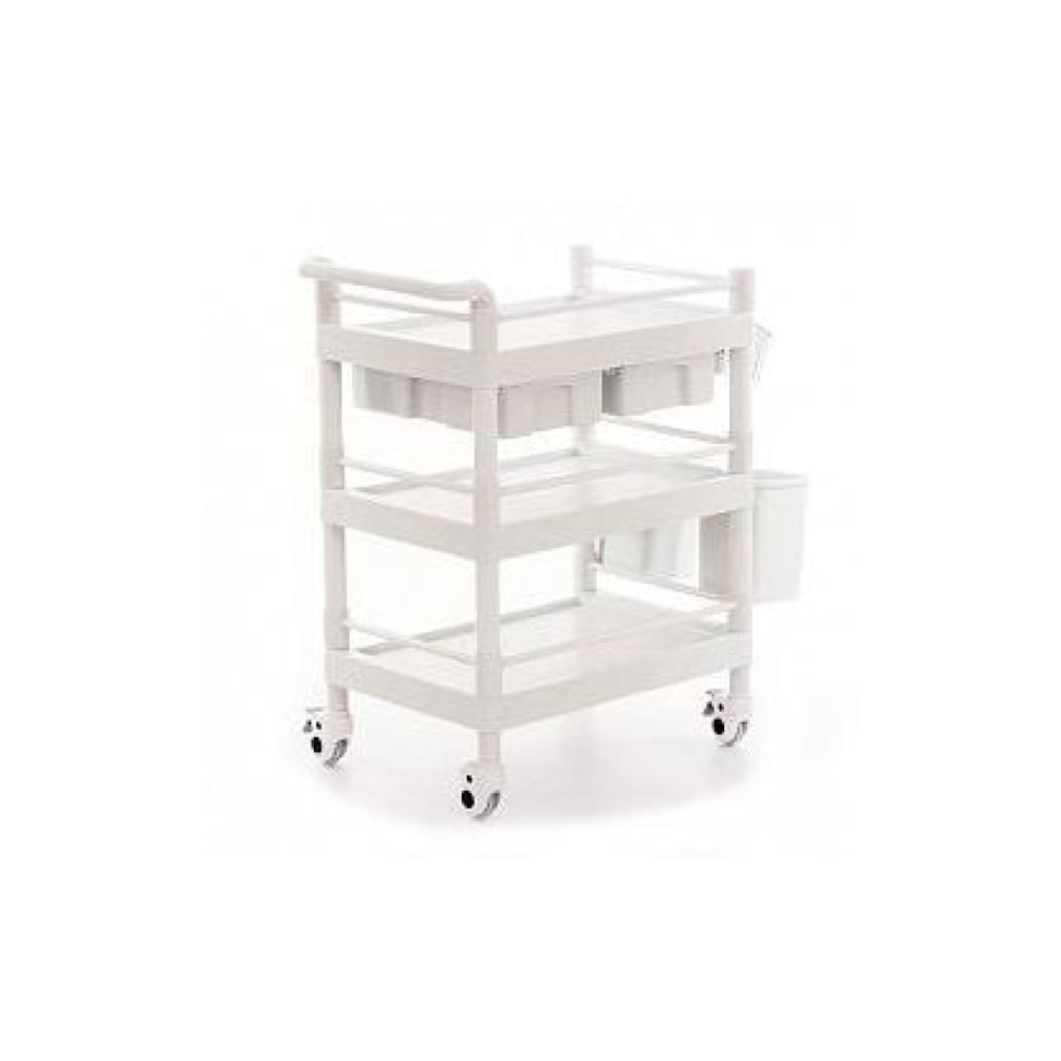 Тележка МЕТ SPY-130 (17525) BLQ 008 медицинская (3 полки, 2 ящика, корзина, 2 ведра)