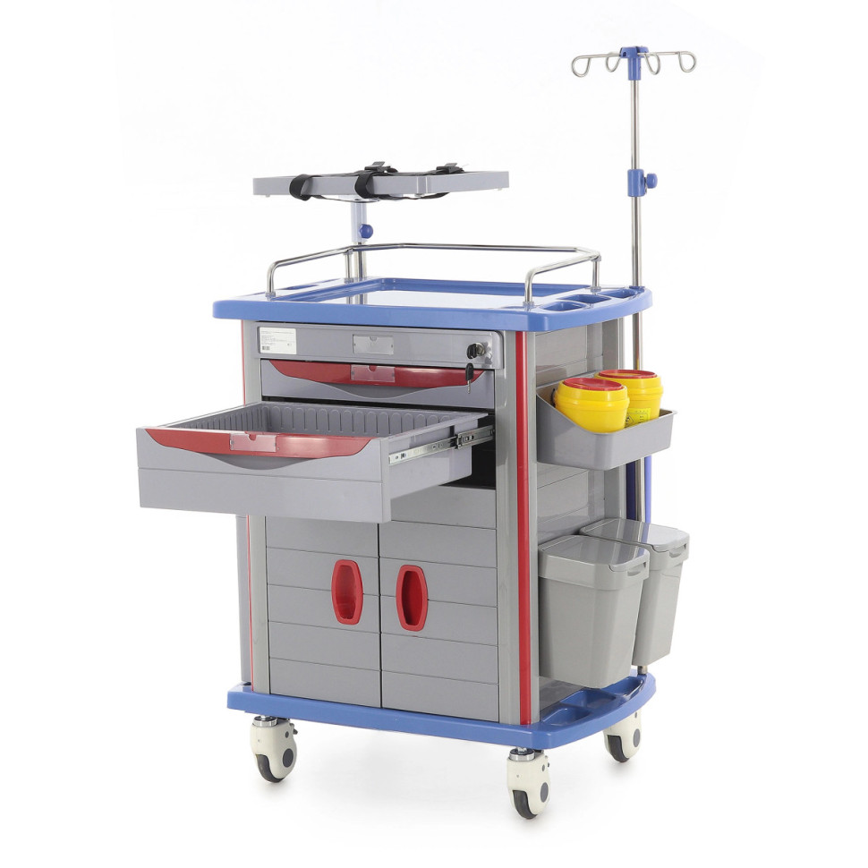 Тележка медицинская MED-MOS ЕТ750-02 ТМ-002АН-00 серый