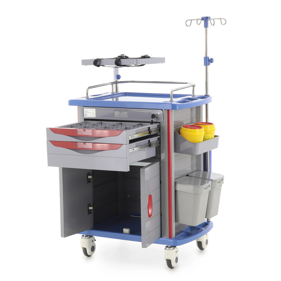 Тележка медицинская MED-MOS ЕТ750-02 ТМ-002АН-00 серый
