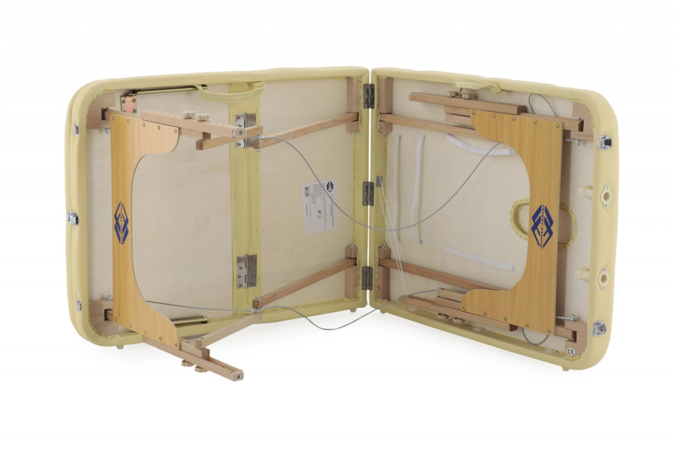 Массажный стол складной MED-MOS JF-AY01 3-х секционный, деревянная рама, бежевый