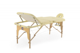 Массажный стол складной MED-MOS JF-AY01 3-х секционный, деревянная рама, бежевый