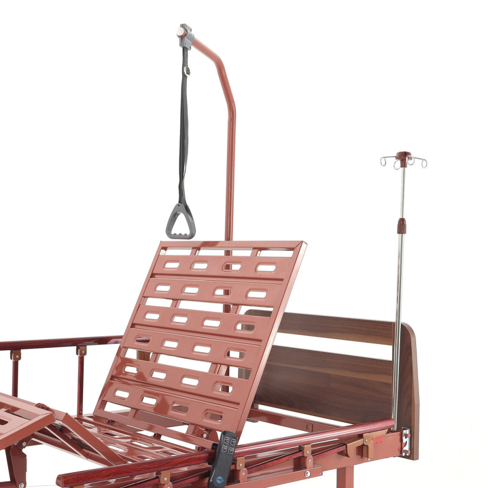 Кровать для лежачих больных электрическая MED-MOS DB-7 ЛДСП (коричневый) с матрасом