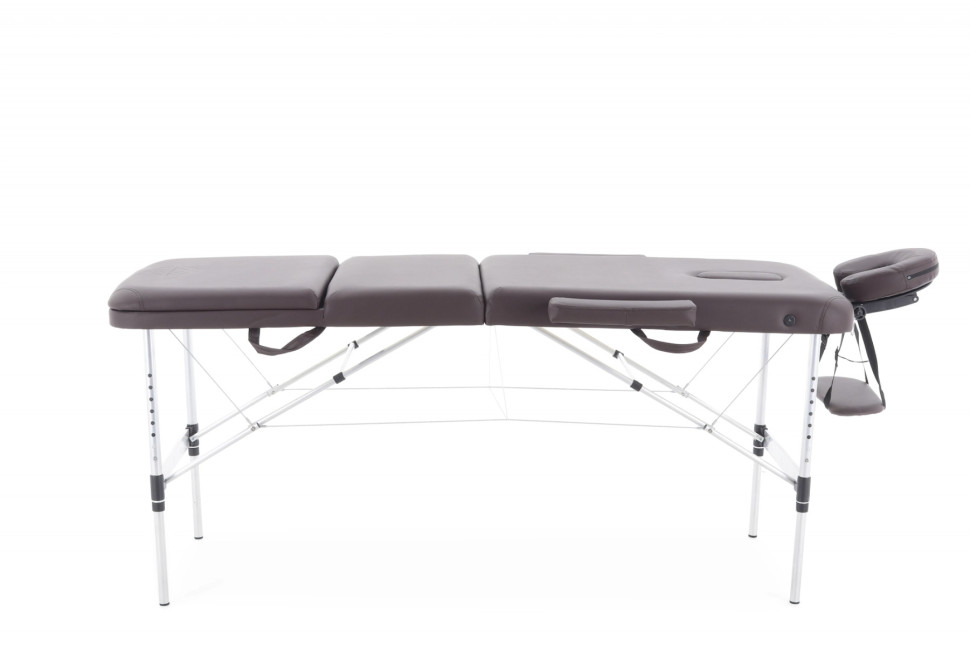 Стол массажный складной (переносной) алюминиевый JFAL01A 3-секционный коричневый