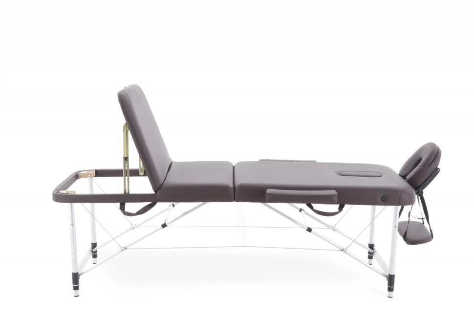 Стол массажный складной (переносной) алюминиевый JFAL01A 3-секционный коричневый