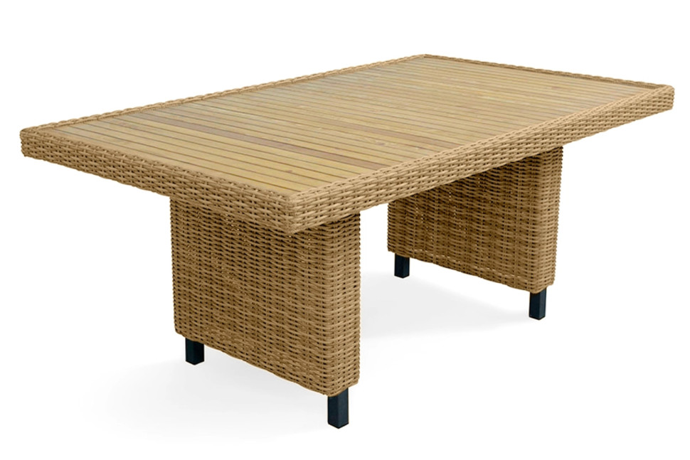 MOKKA BELLA Стол прямоугольный с деревянной столешницей, цвет соломенный