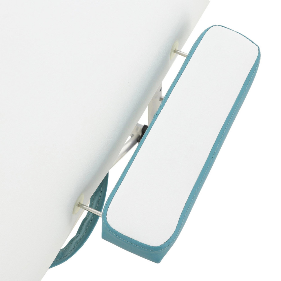 Массажный стол складной MED-MOS JFAL01A 3-х секционный, алюминиевая рама, белый-голубой