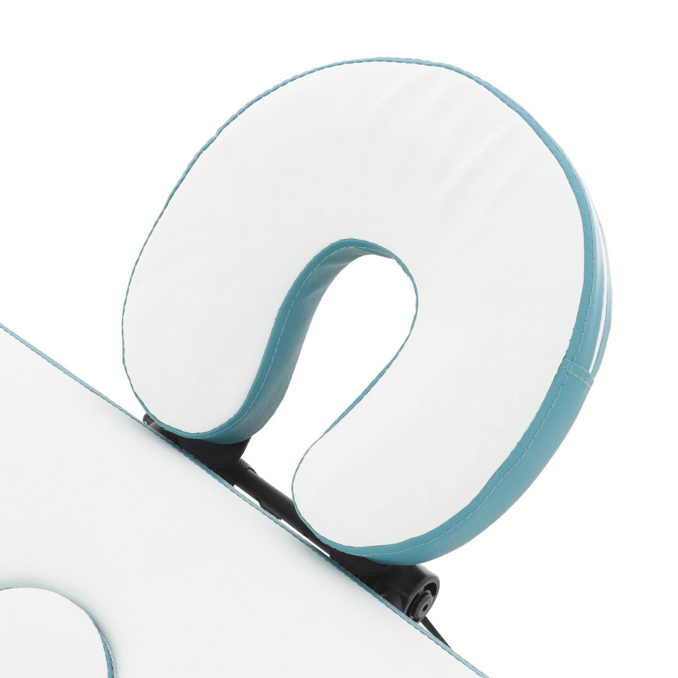 Массажный стол складной MED-MOS JFAL01A 3-х секционный, алюминиевая рама, белый-голубой