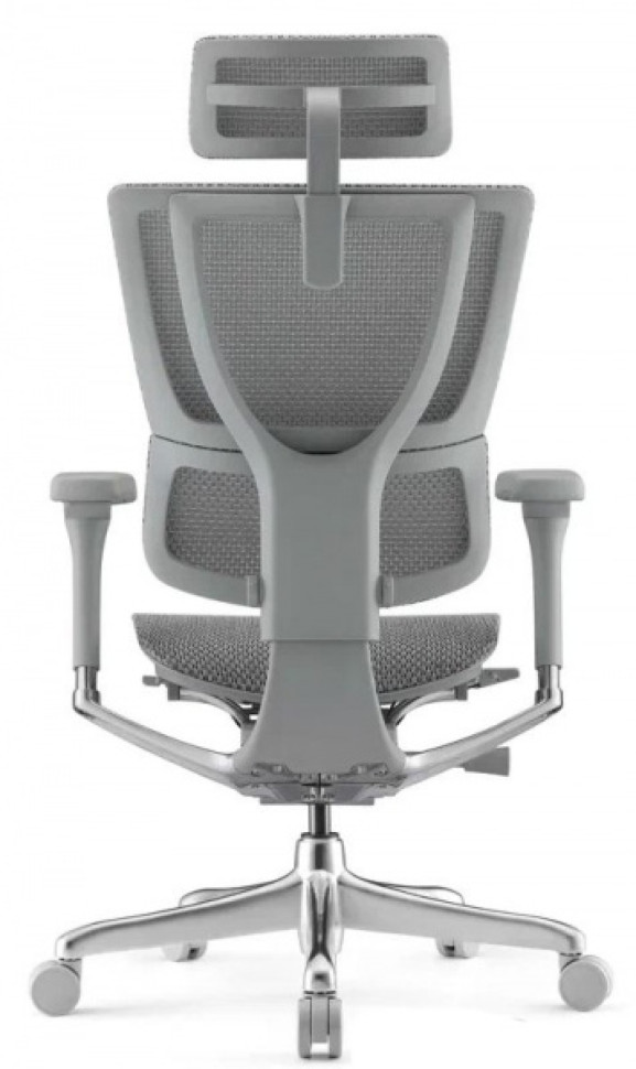 Кресло FALTO IOO-E2 ELITE( Серый каркас/сетка T-168-B2 Natural Mesh светло серый/крестовина металл)
