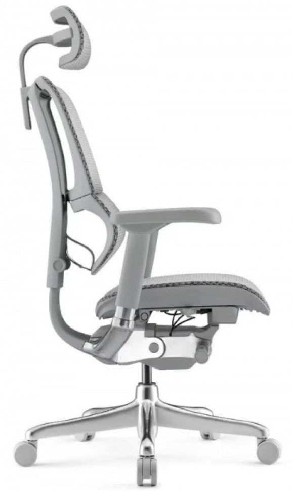 Кресло FALTO IOO-E2 ELITE( Серый каркас/сетка T-168-B2 Natural Mesh светло серый/крестовина металл)