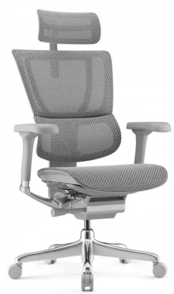 Кресло FALTO IOO-E2 ELITE( Серый каркас/сетка T-168-B2 Natural Mesh светло серый/крестовина металл)