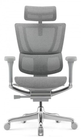 Кресло FALTO IOO-E2 ELITE( Серый каркас/сетка T-168-B2 Natural Mesh светло серый/крестовина металл)