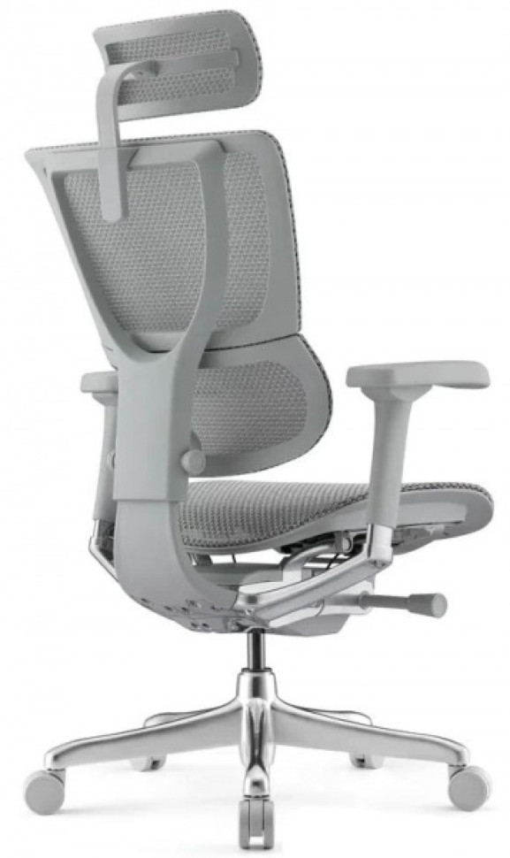 Кресло FALTO IOO-E2 ELITE( Серый каркас/сетка T-168-B2 Natural Mesh светло серый/крестовина металл)