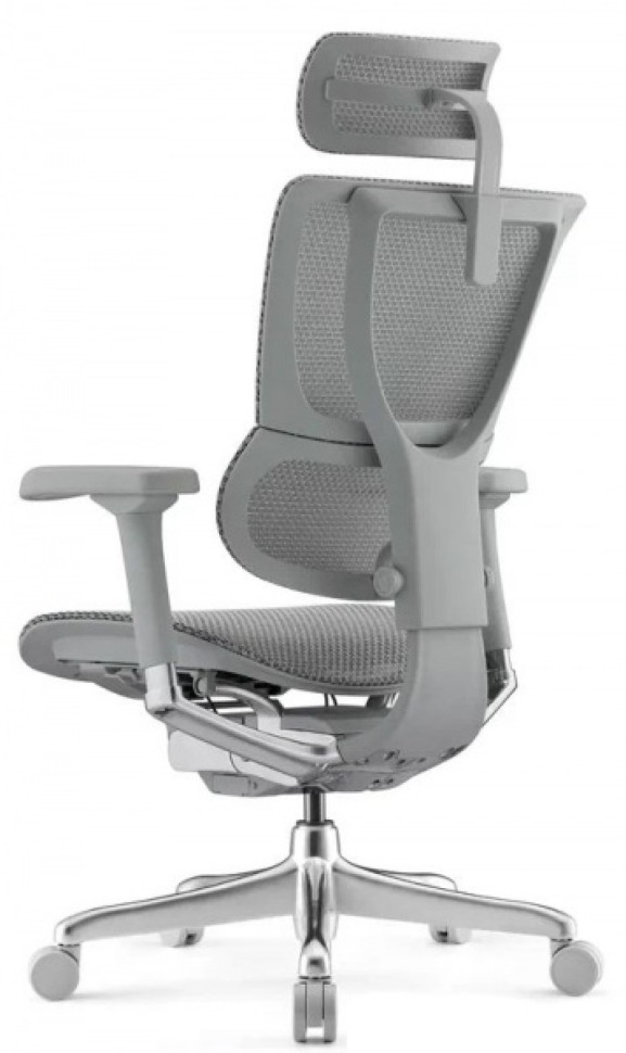 Кресло FALTO IOO-E2 ELITE( Серый каркас/сетка T-168-B2 Natural Mesh светло серый/крестовина металл)