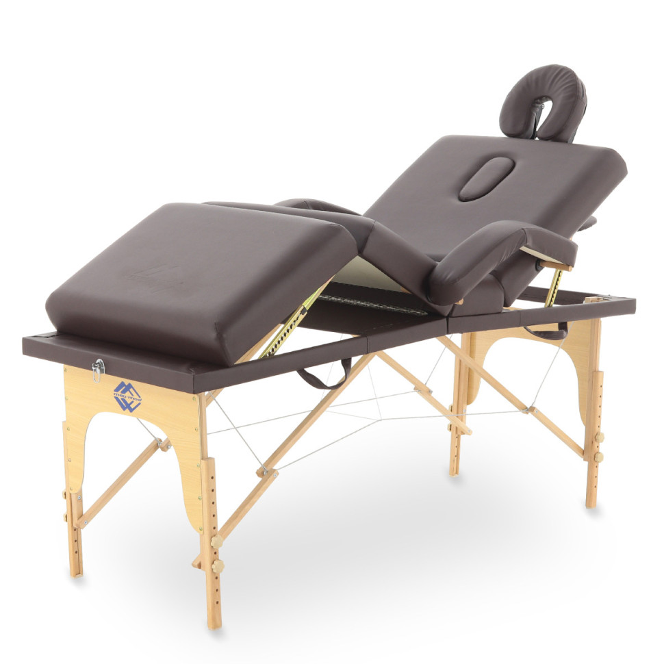 Стол массажный складной деревянный JF-Tapered (МСТ-141) 4-секц (коричневый)