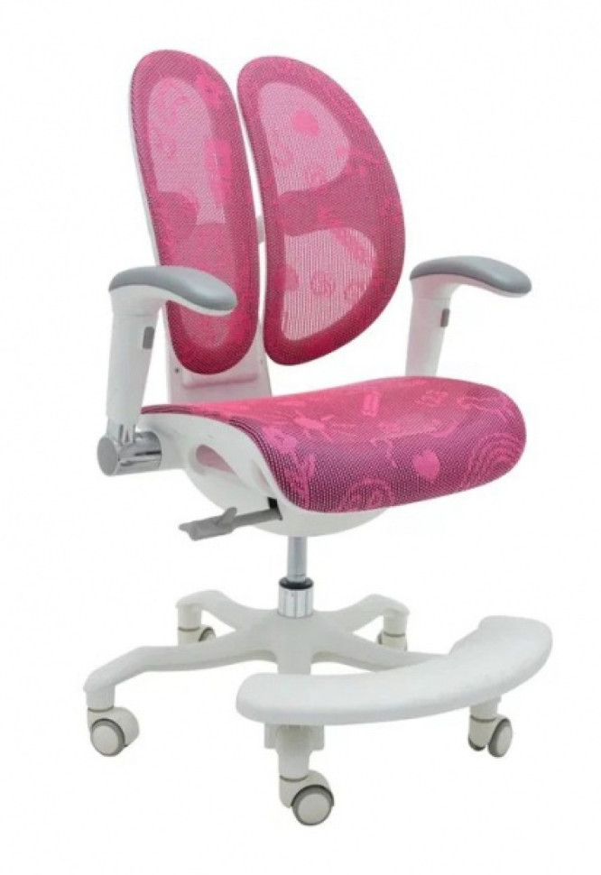 Кресло EXPERT ORTO (спинка DUO, слайдер, подлокотник 3D) каркас светлый, сетка розовый