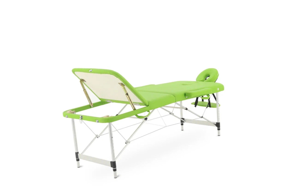 Стол массажный складной (переносной) алюминиевый JFAL01A 3-секционный фисташковый