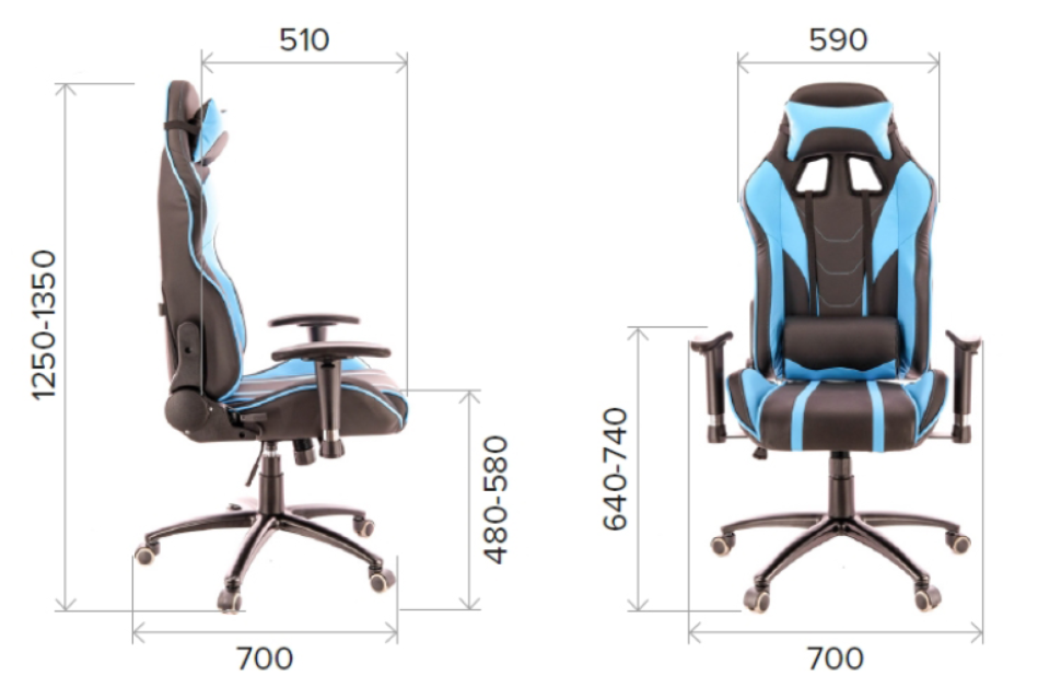 Кресло Everprof Lotus S16 Экокожа Голубой/Черный