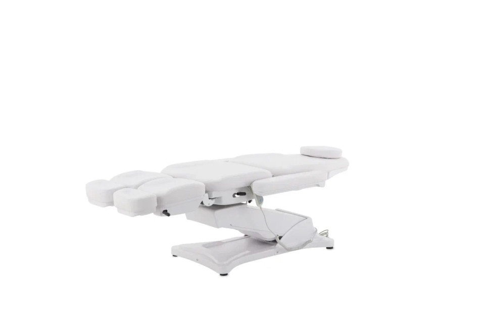 Педикюрное кресло электрическое MED-MOS ММКП-3 (КО-195DP) белый с ножной педалью и ПУ